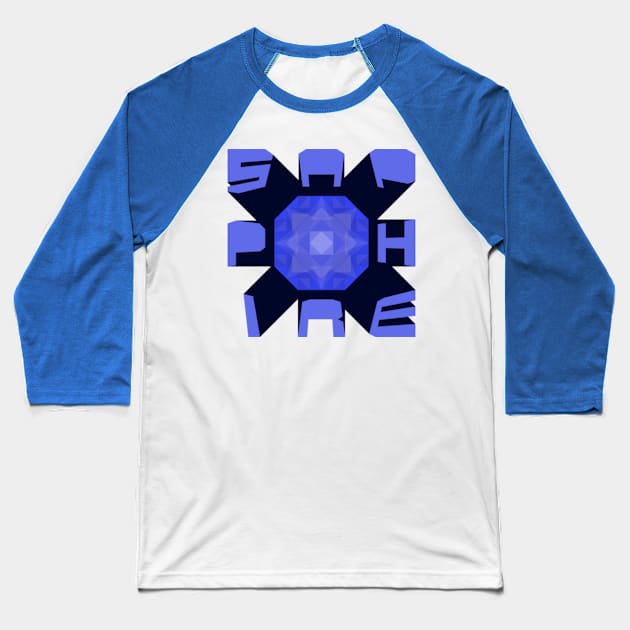 Sapphire Baseball T-Shirt by Snazzah